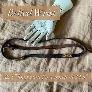 “Belted Wrist” Leather Bracelet belt, Gold Hardware